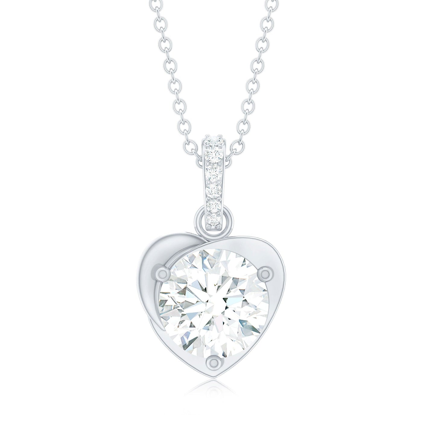 2 Carat Lab Grown Diamond Solitaire Heart Locket for Women
