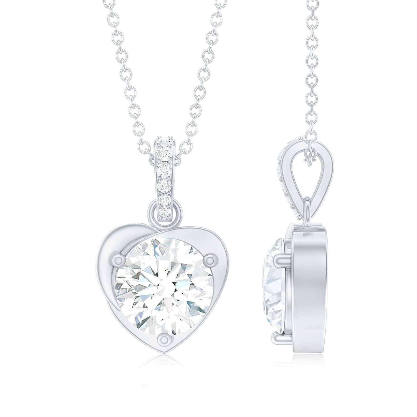 2 Carat Lab Grown Diamond Solitaire Heart Locket for Women