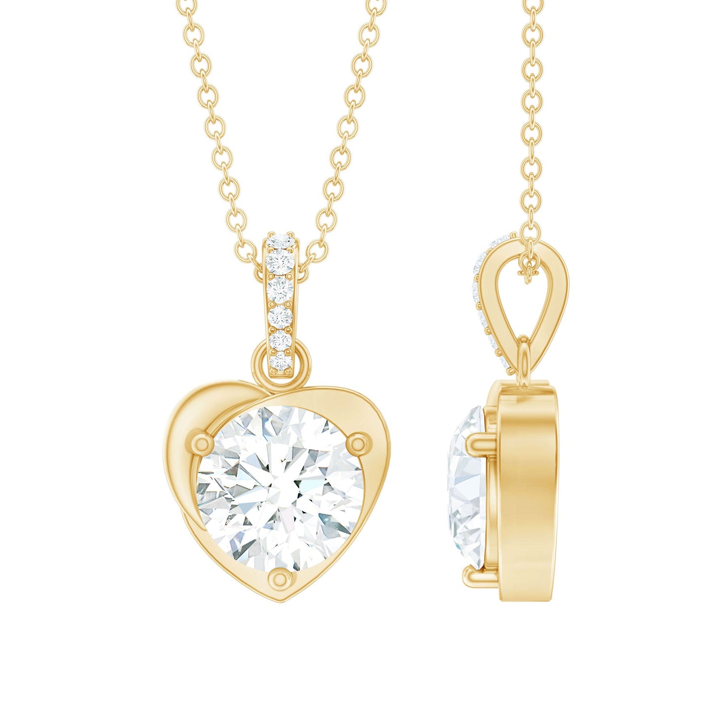 2 Carat Lab Grown Diamond Solitaire Heart Locket for Women