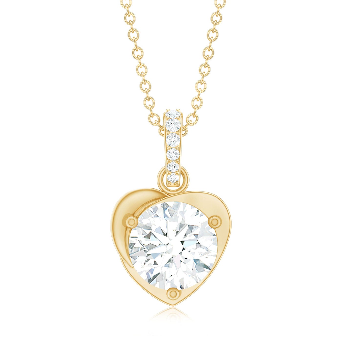 2 Carat Lab Grown Diamond Solitaire Heart Locket for Women