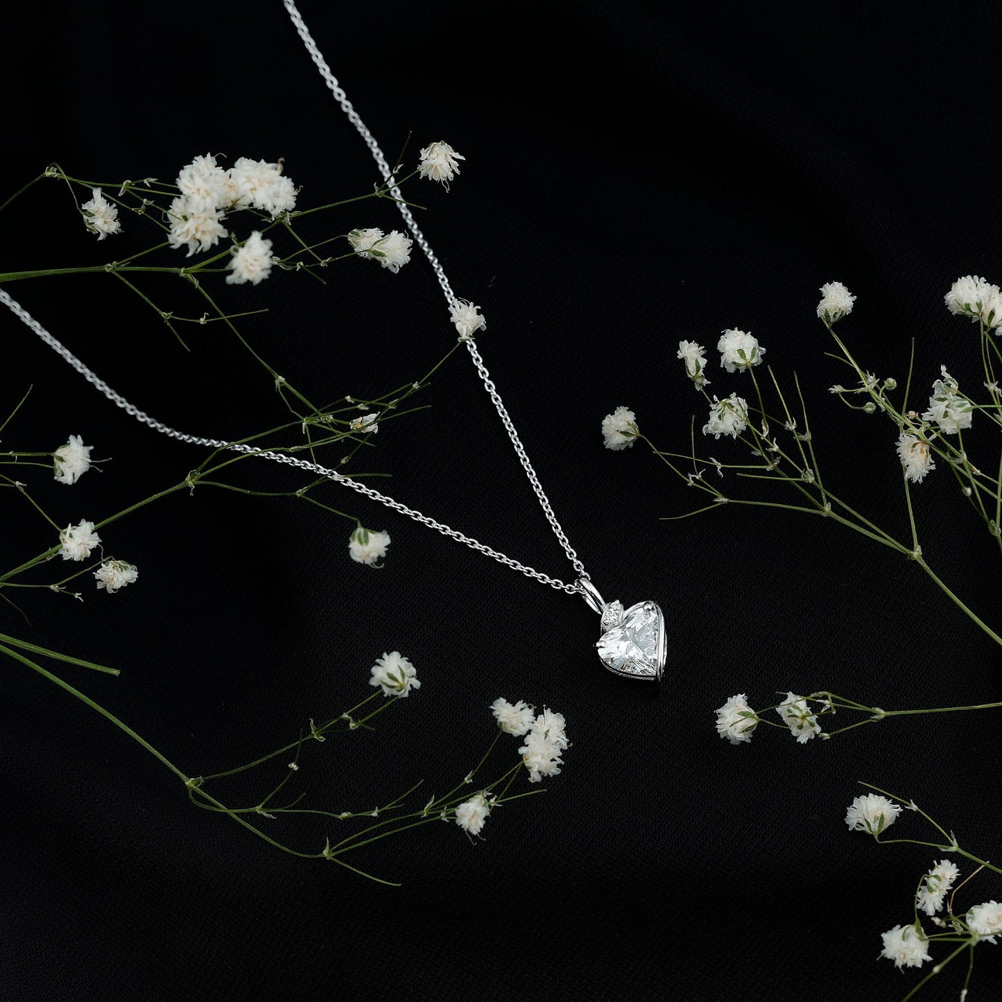 8 MM Lab Grown Diamond Heart Solitaire Necklace