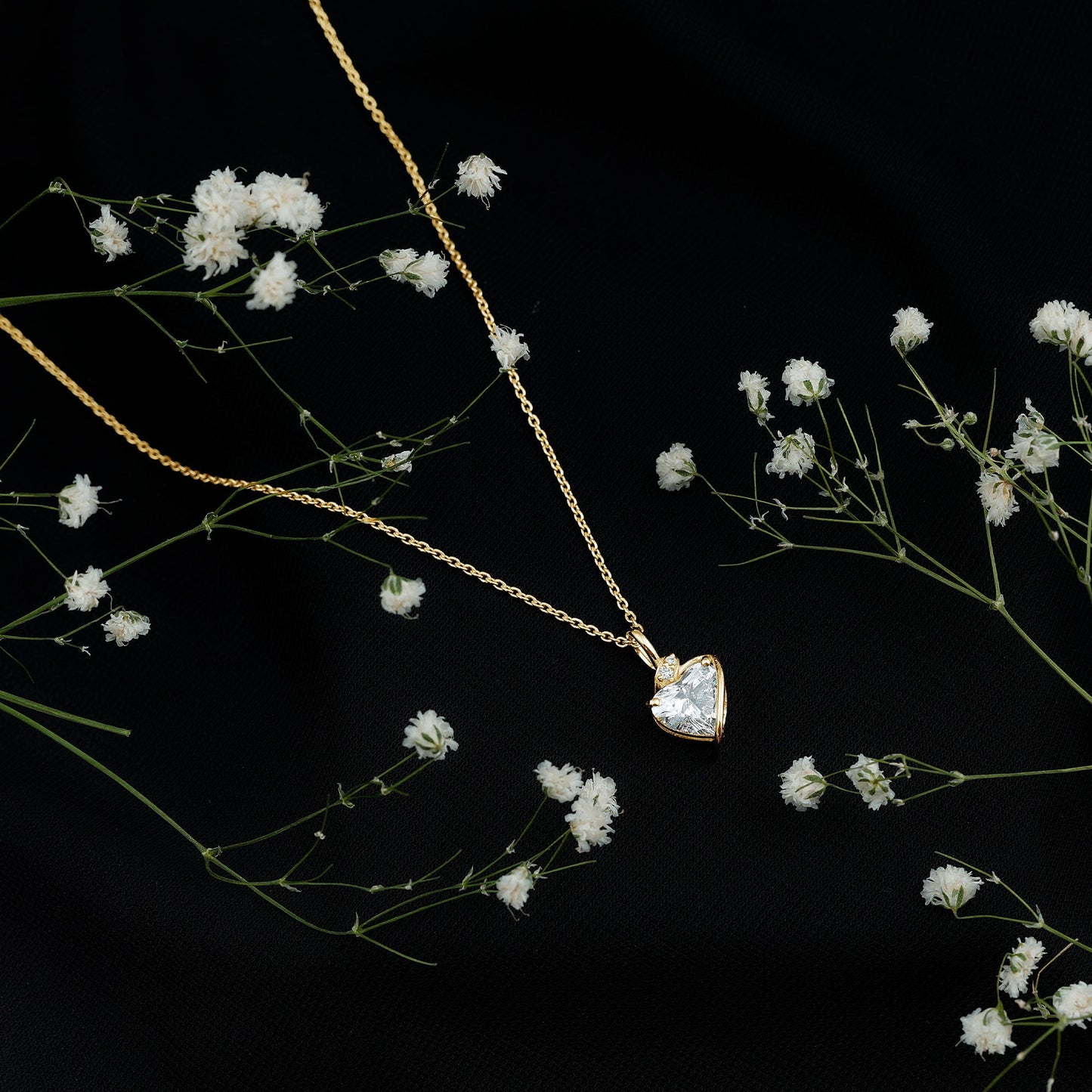 8 MM Lab Grown Diamond Heart Solitaire Necklace