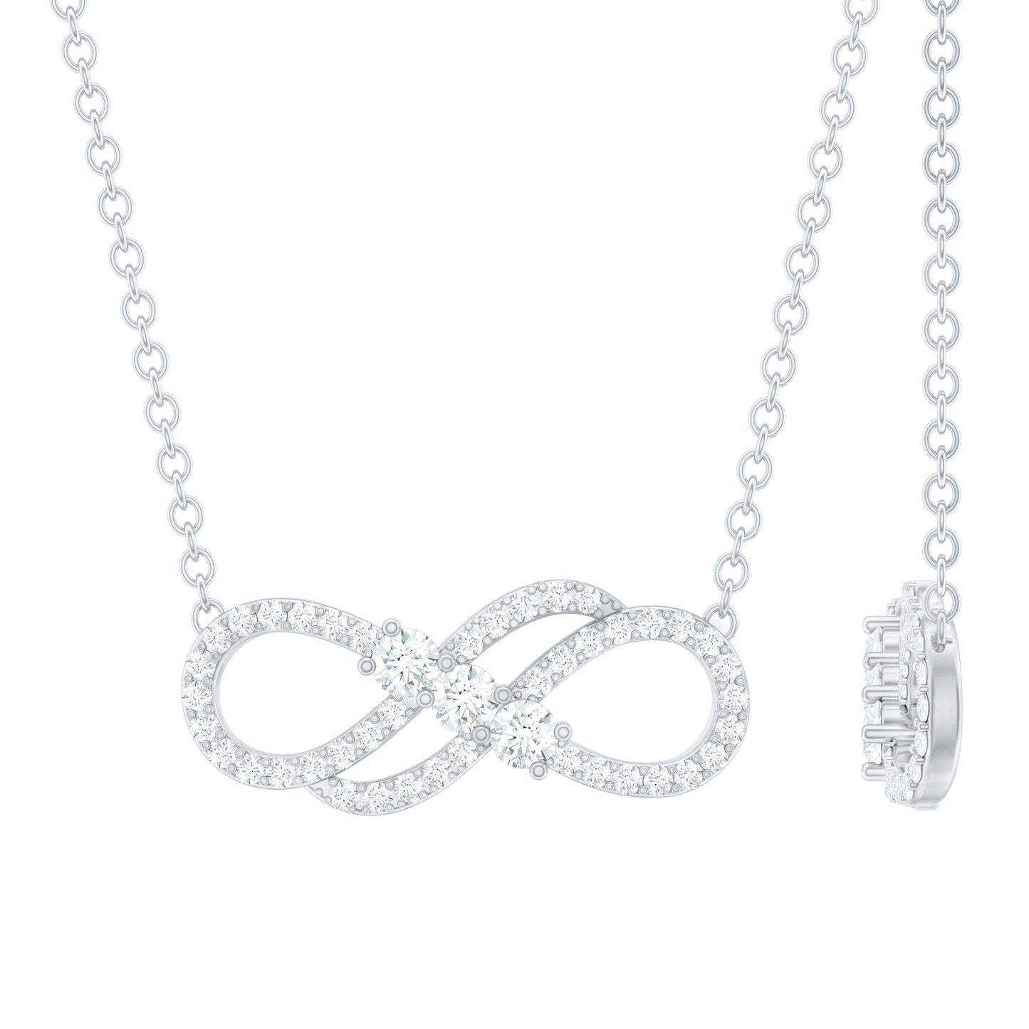 Certified Moissanite Infinity Symbol Necklace for Women