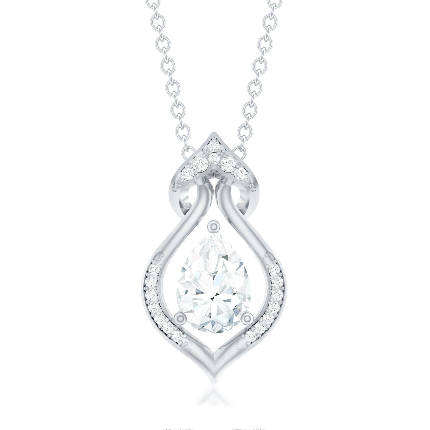 Pear Shape Lab Grown Diamond Bridal Pendant Necklace