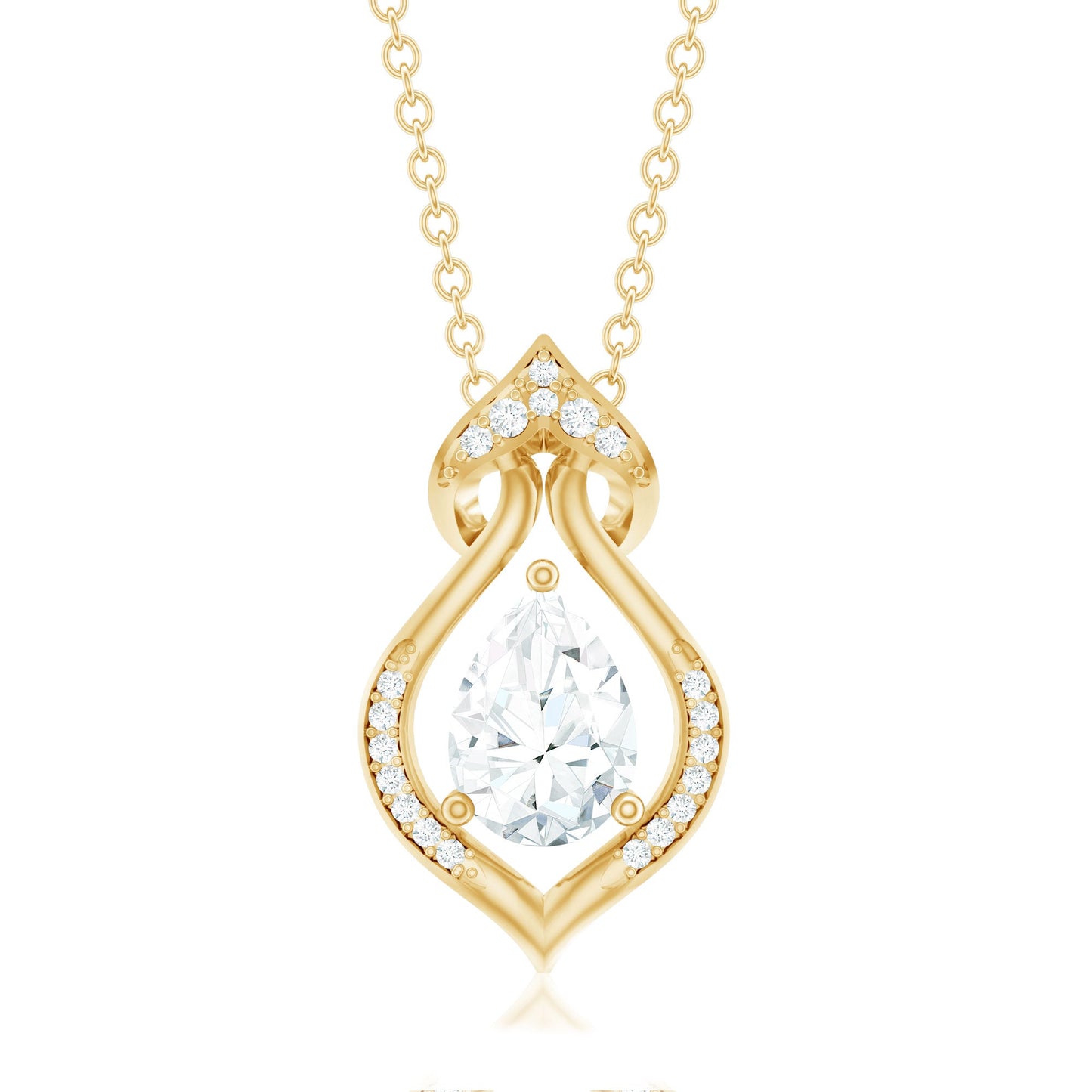 Pear Shape Lab Grown Diamond Bridal Pendant Necklace