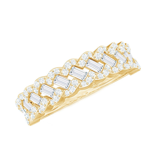 Certified Moissanite Braided Half Eternity Band Ring
