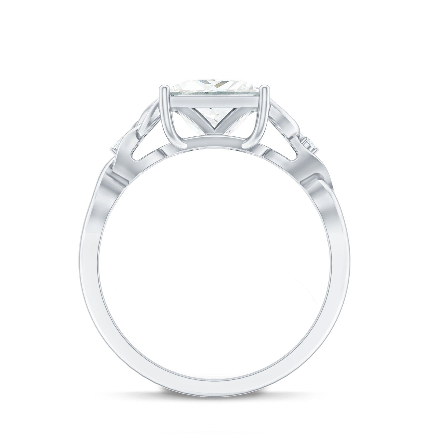 8 MM Princess Cut Moissanite Solitaire Engagement Celtic Ring