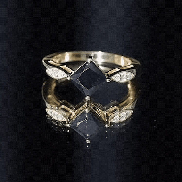 Princess Cut Lab Grown Black Diamond Solitaire Engagement Ring