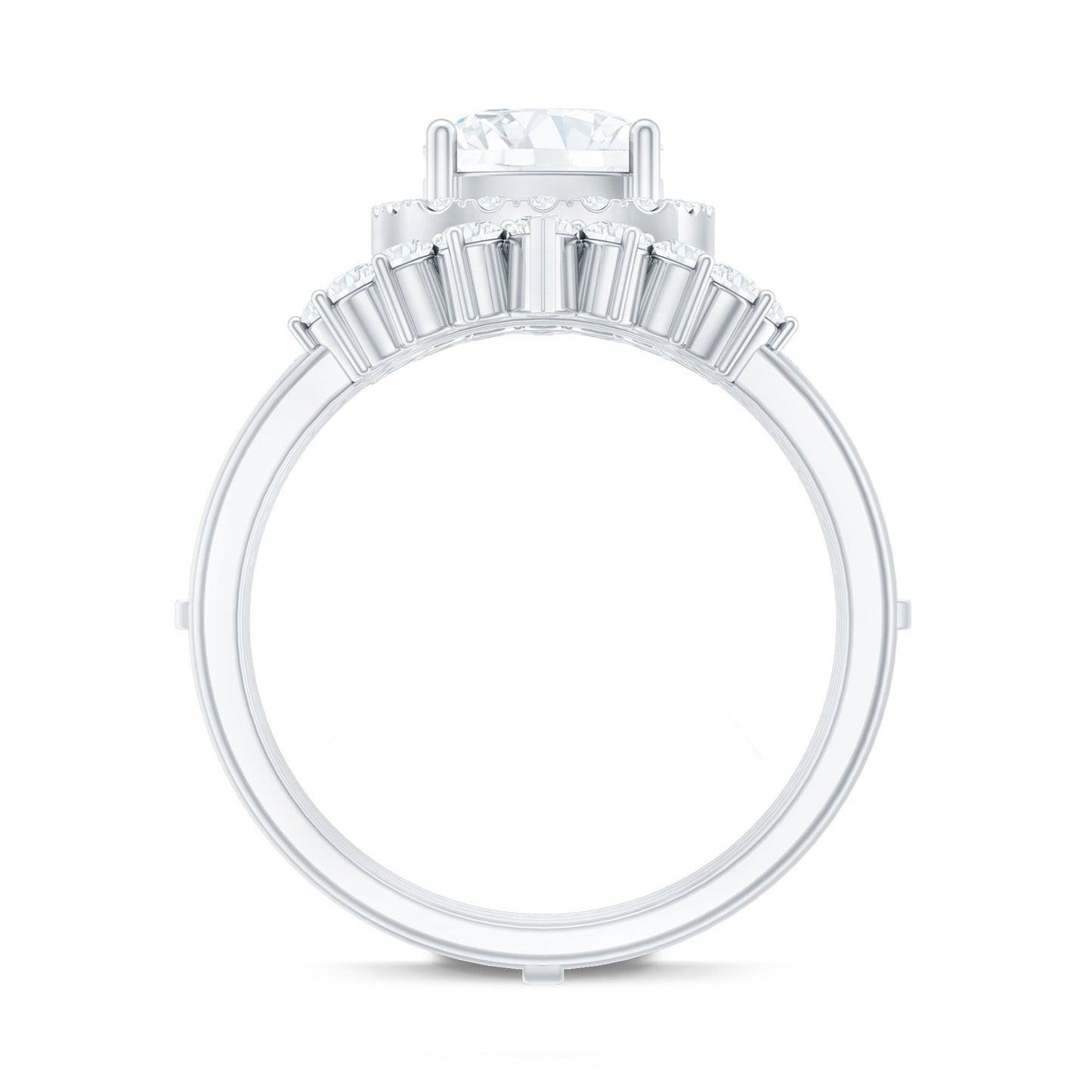 Cushion Cut Moissanite Vintage Inspired Wedding Ring Set