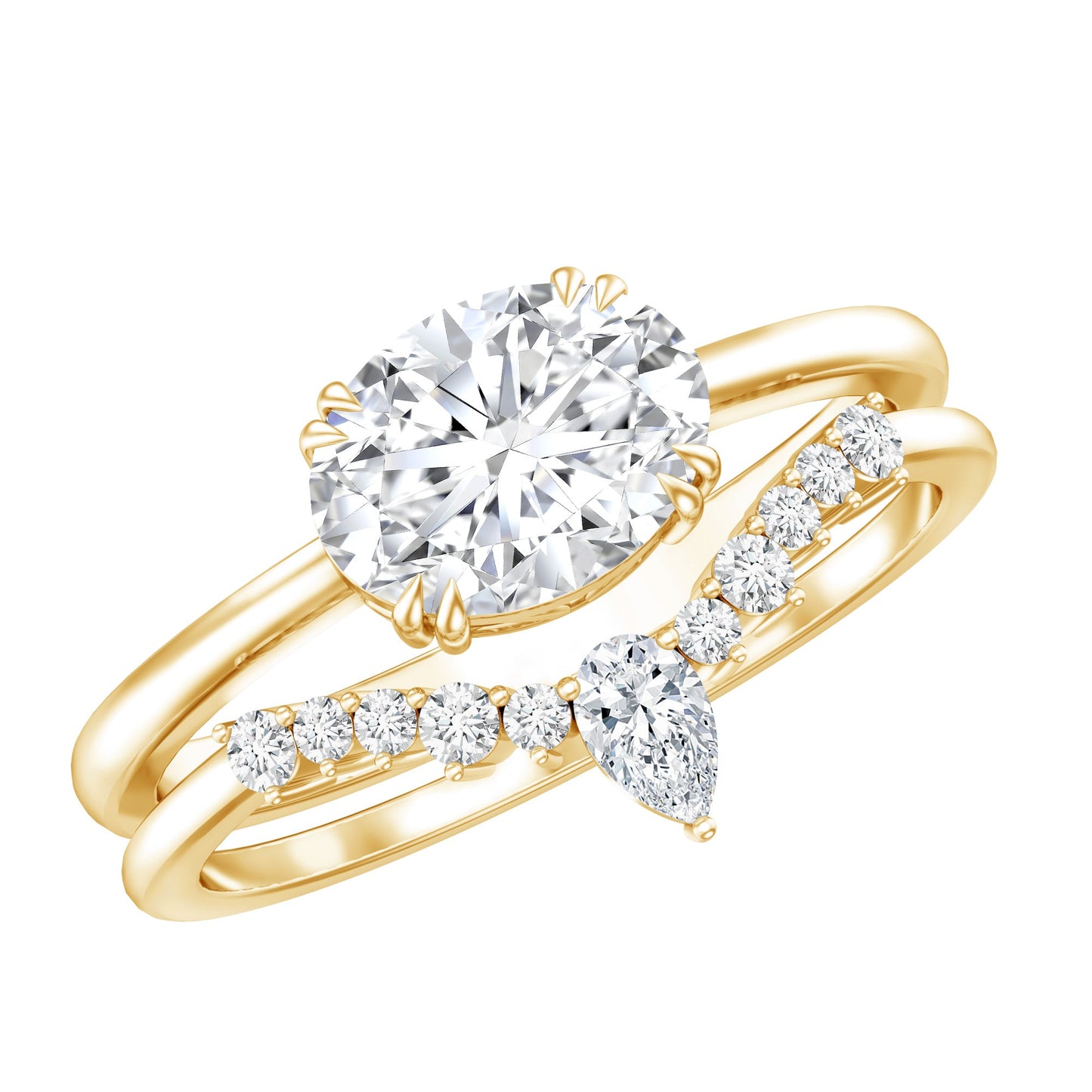 Certified 6X8 MM Oval Lab Grown Diamond Engagement Ring With Enhancer