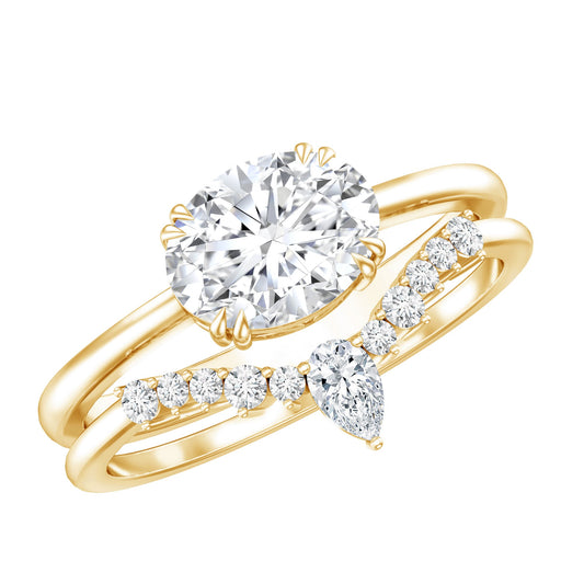 Certified 6X8 MM Oval Lab Grown Diamond Engagement Ring With Enhancer