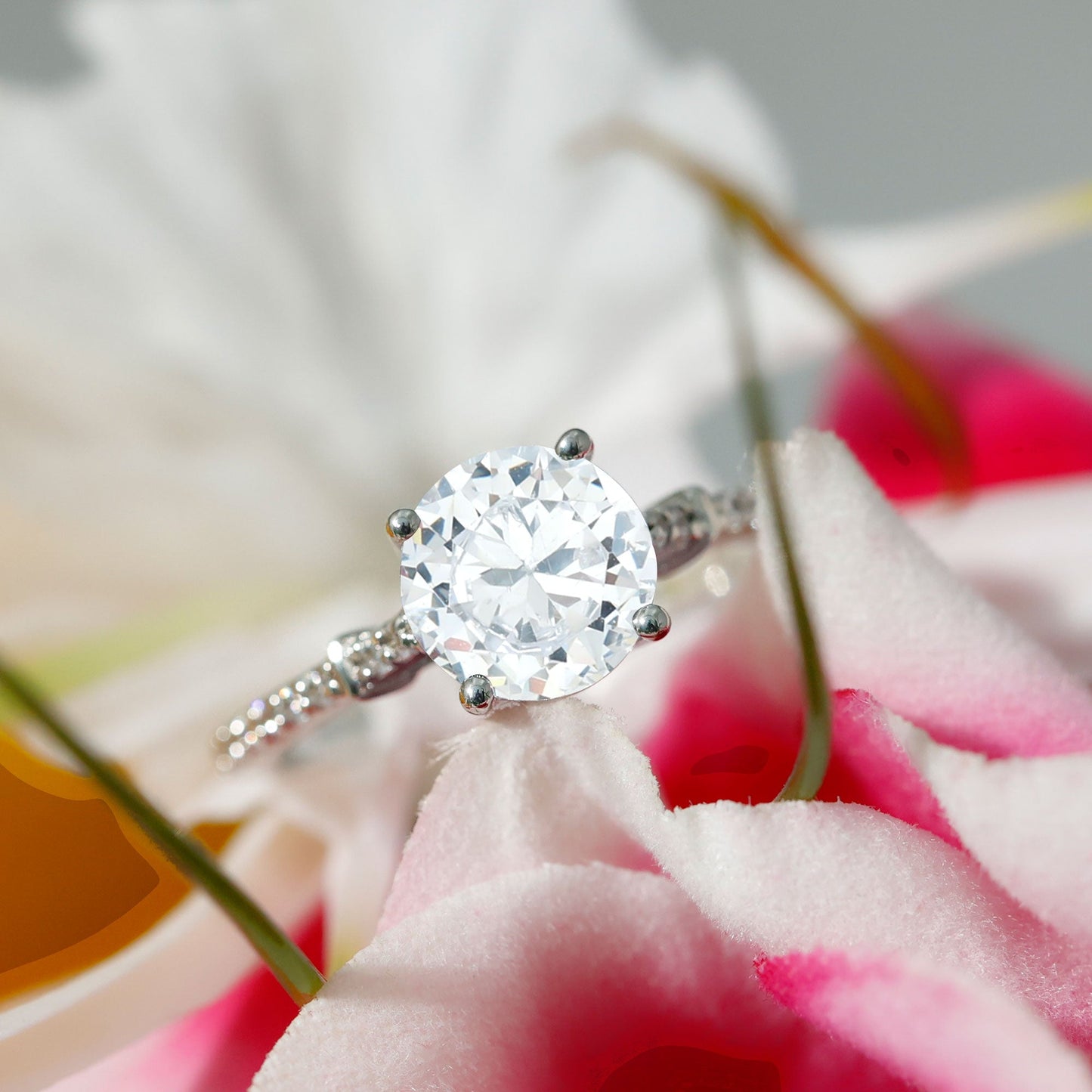 Certified 2 Carat Lab Grown Diamond Simple Engagement Ring