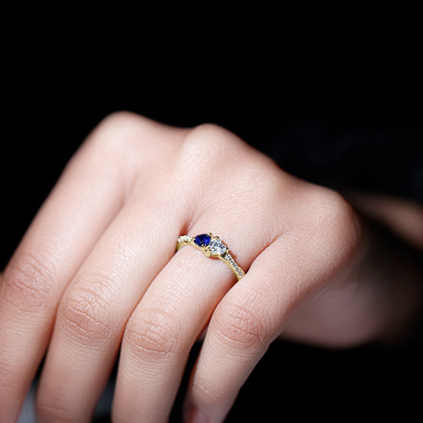 Certified Lab Grown Diamond Sapphire Toi Et Moi Promise Ring
