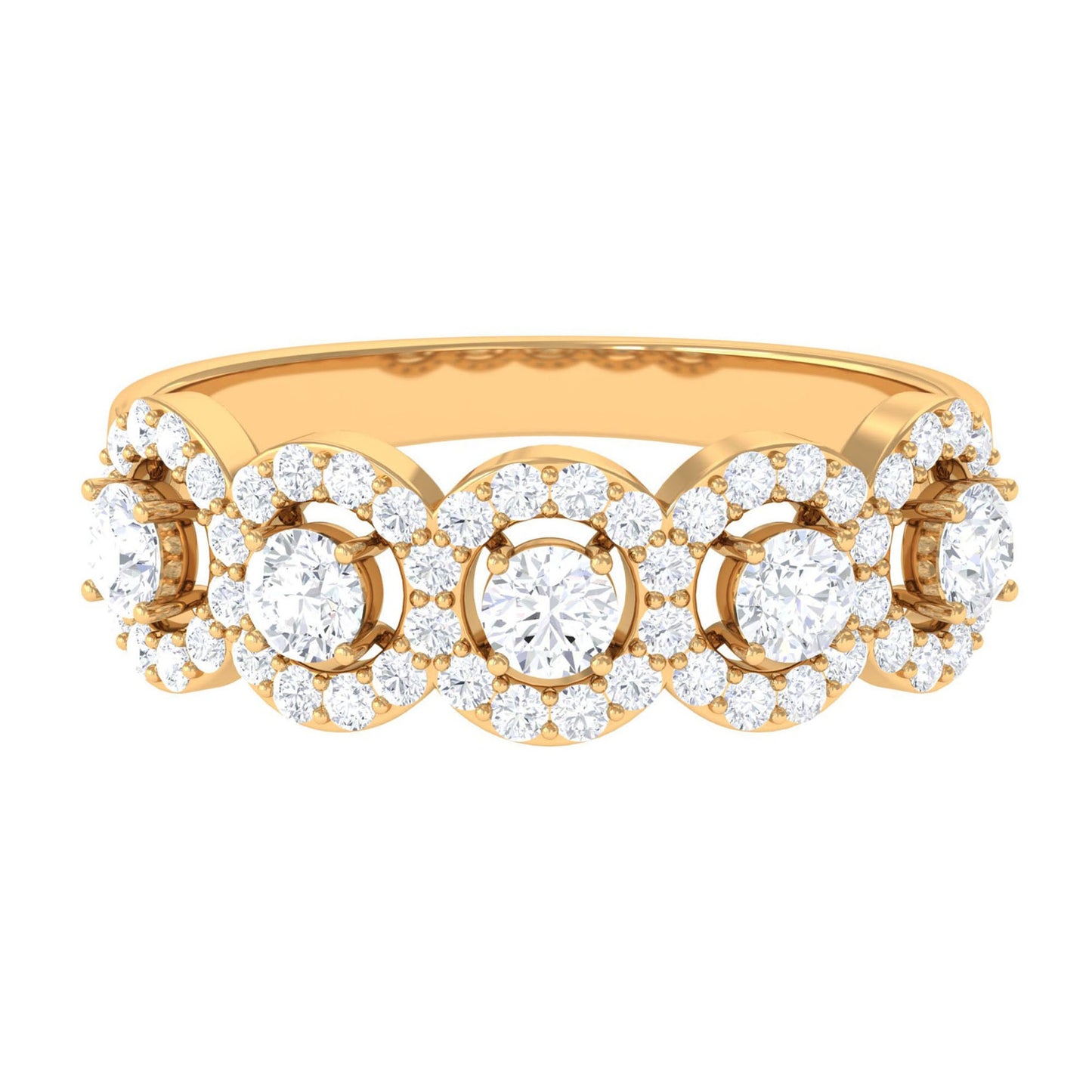 Classic Cubic Zirconia Halo Wedding Band Ring