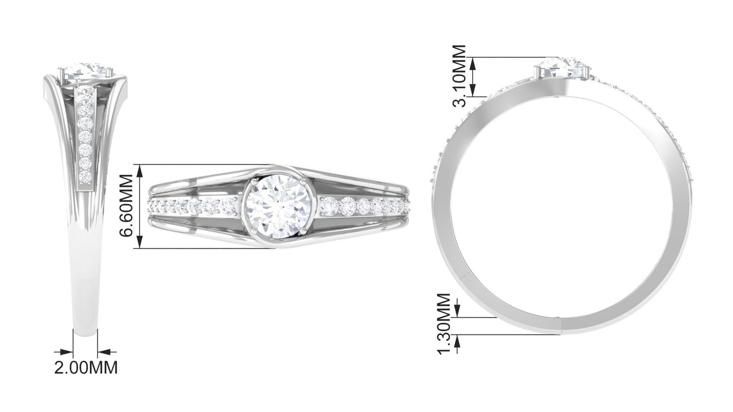 Cubic Zirconia Solitaire Band Ring