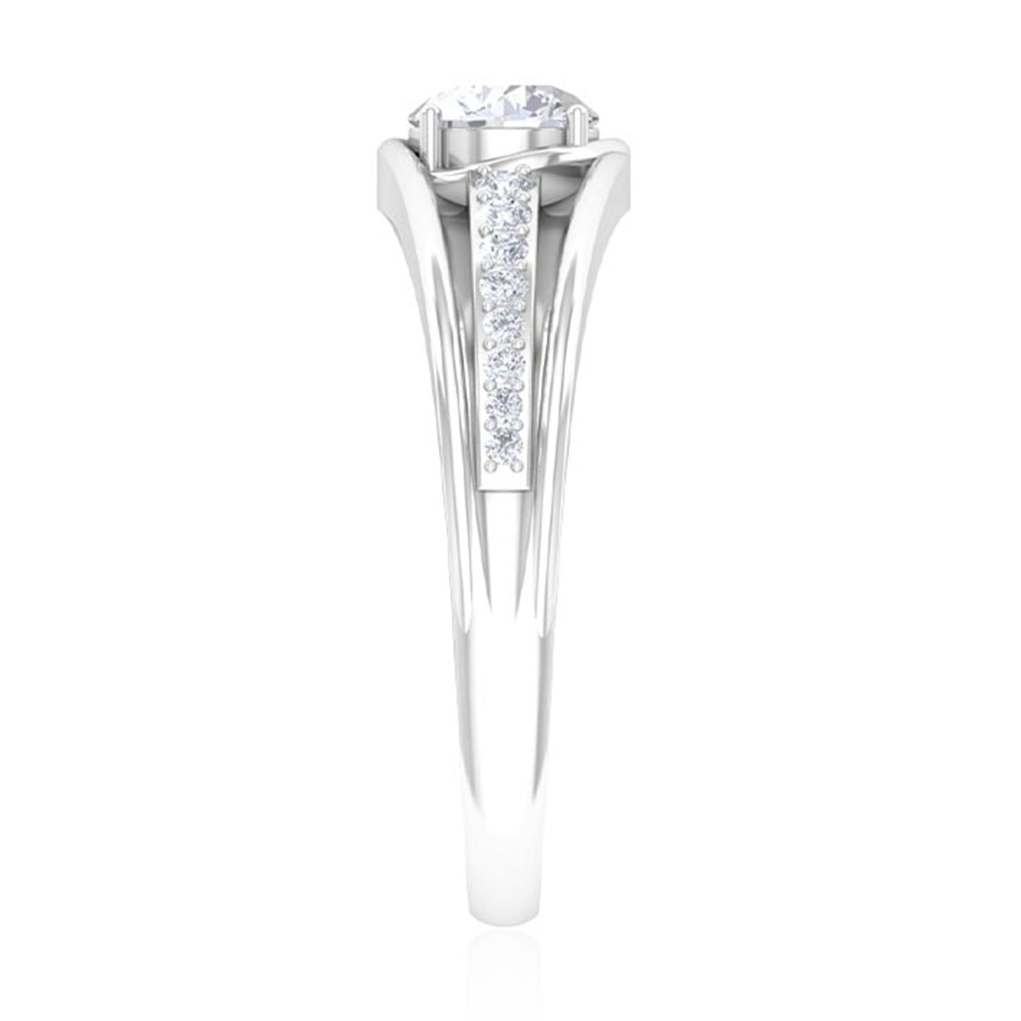 Cubic Zirconia Solitaire Band Ring