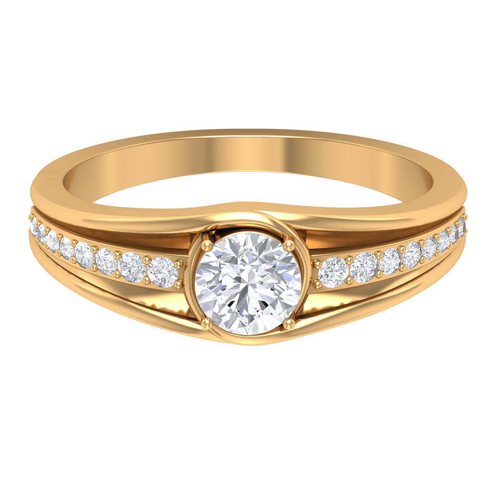 Cubic Zirconia Solitaire Band Ring