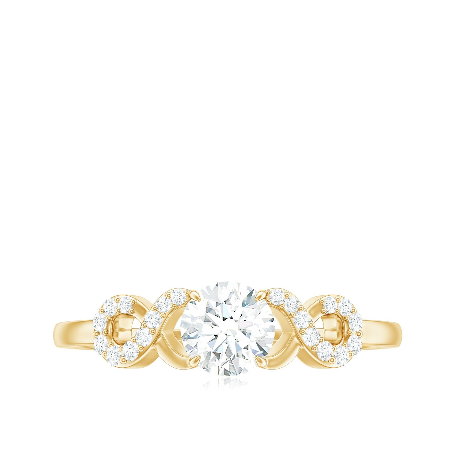 Certified Round Moissanite Infinity Promise Ring for Her