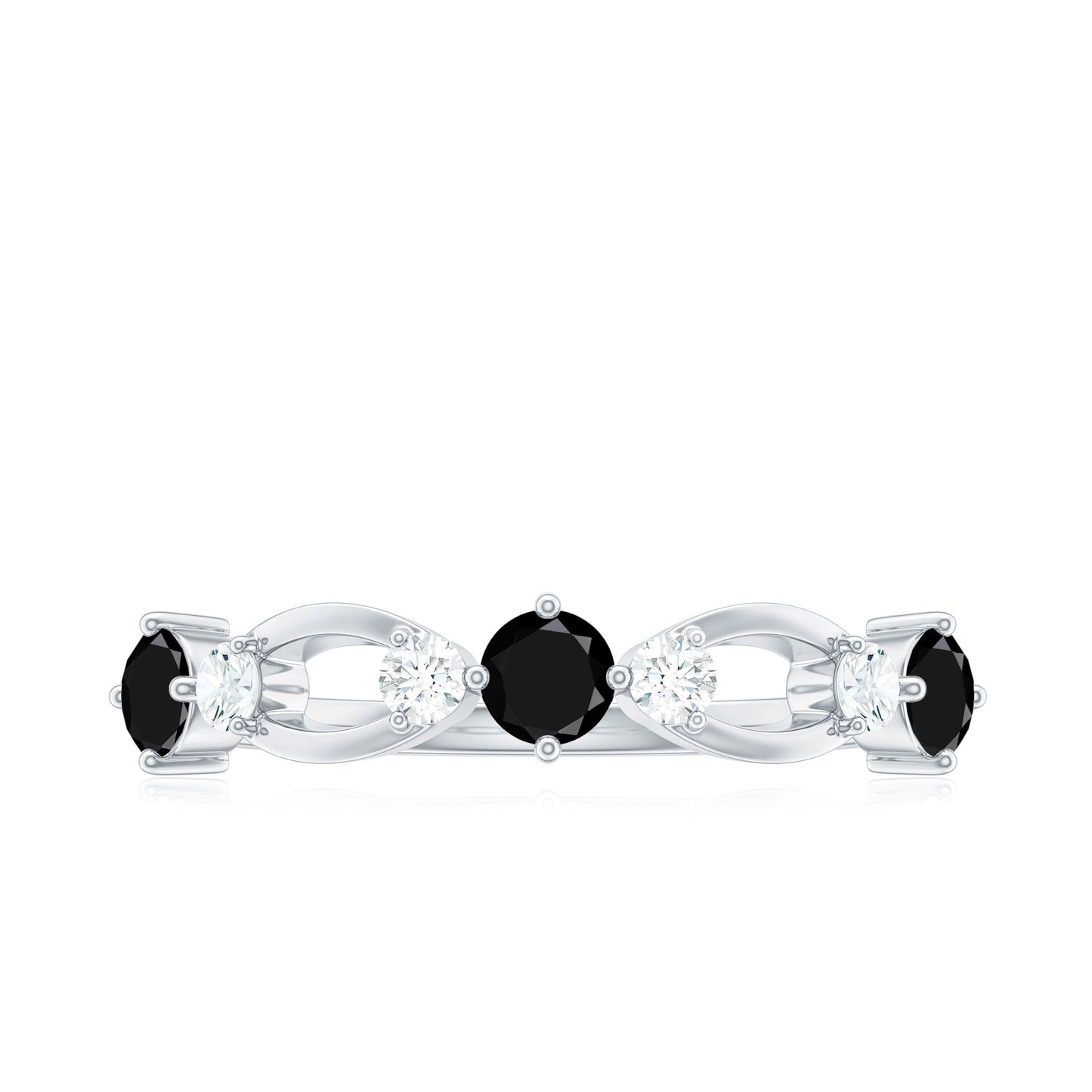 Certified Real Black Spinel Diamond Promise Ring for Her