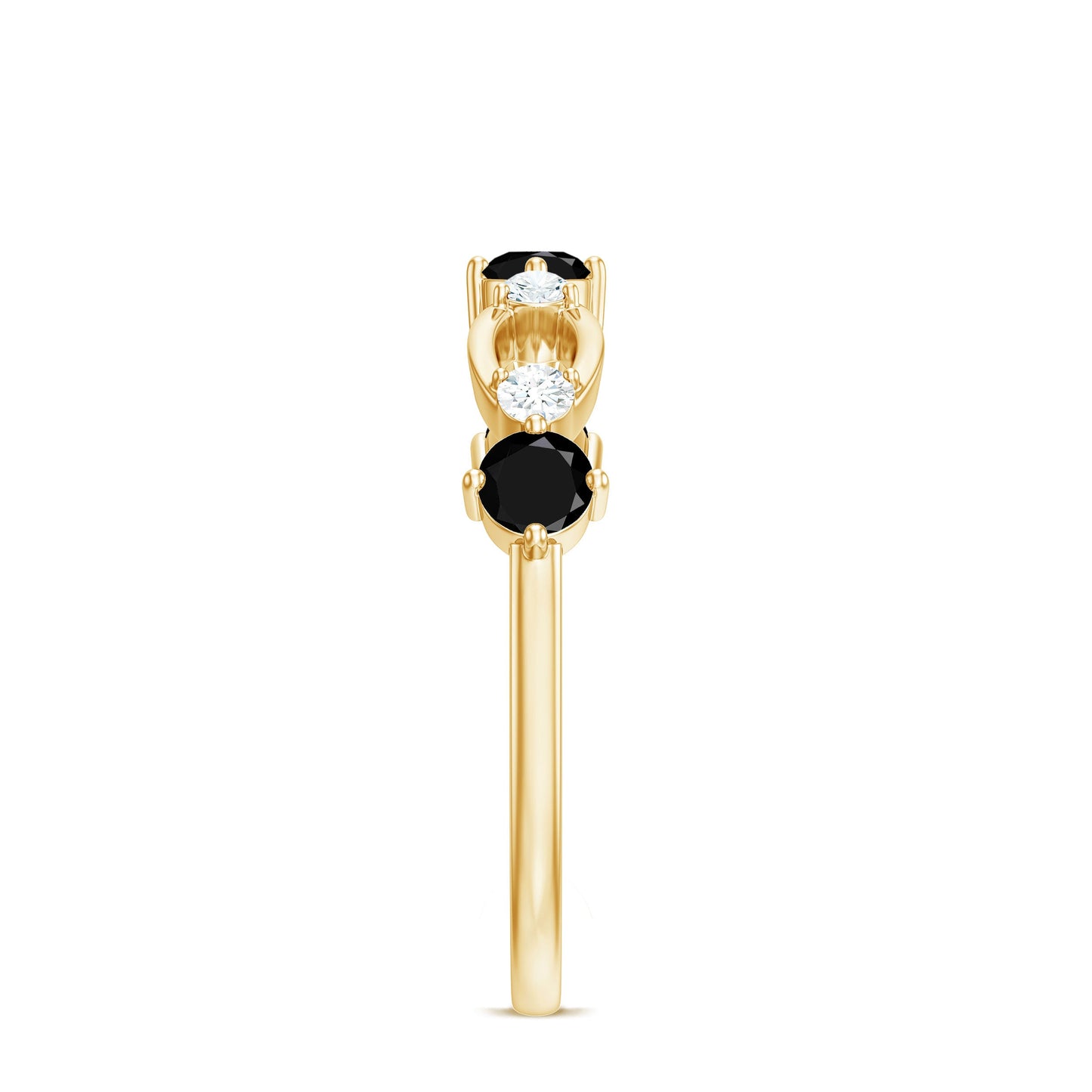 Certified Real Black Spinel Diamond Promise Ring for Her
