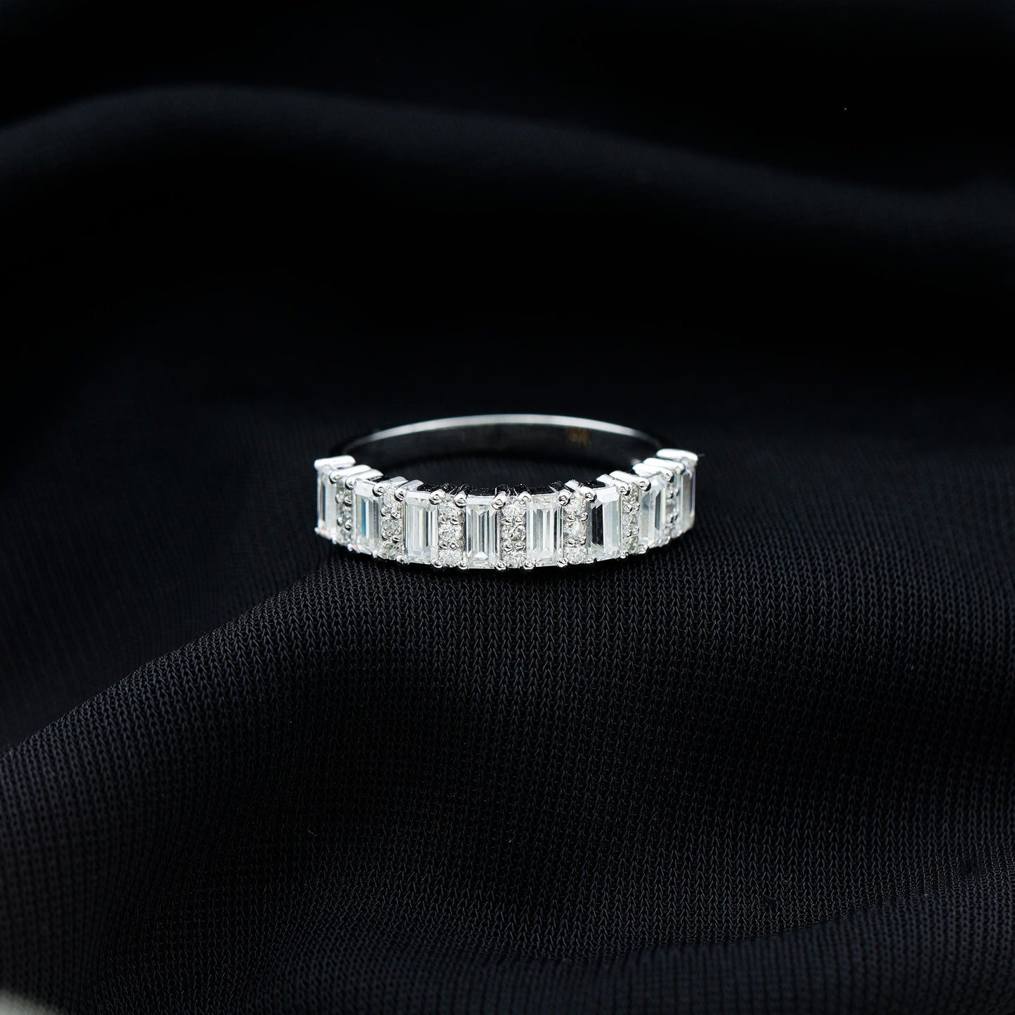 Certified Moissanite Wedding Anniversary Band Ring