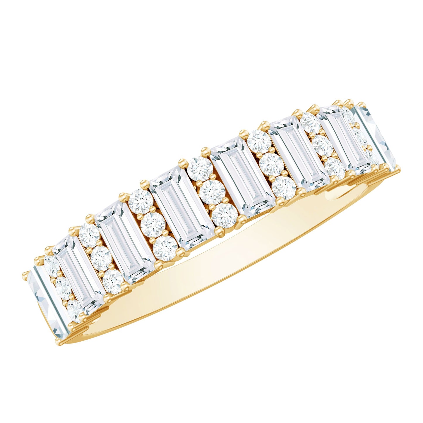 Certified Moissanite Wedding Anniversary Band Ring