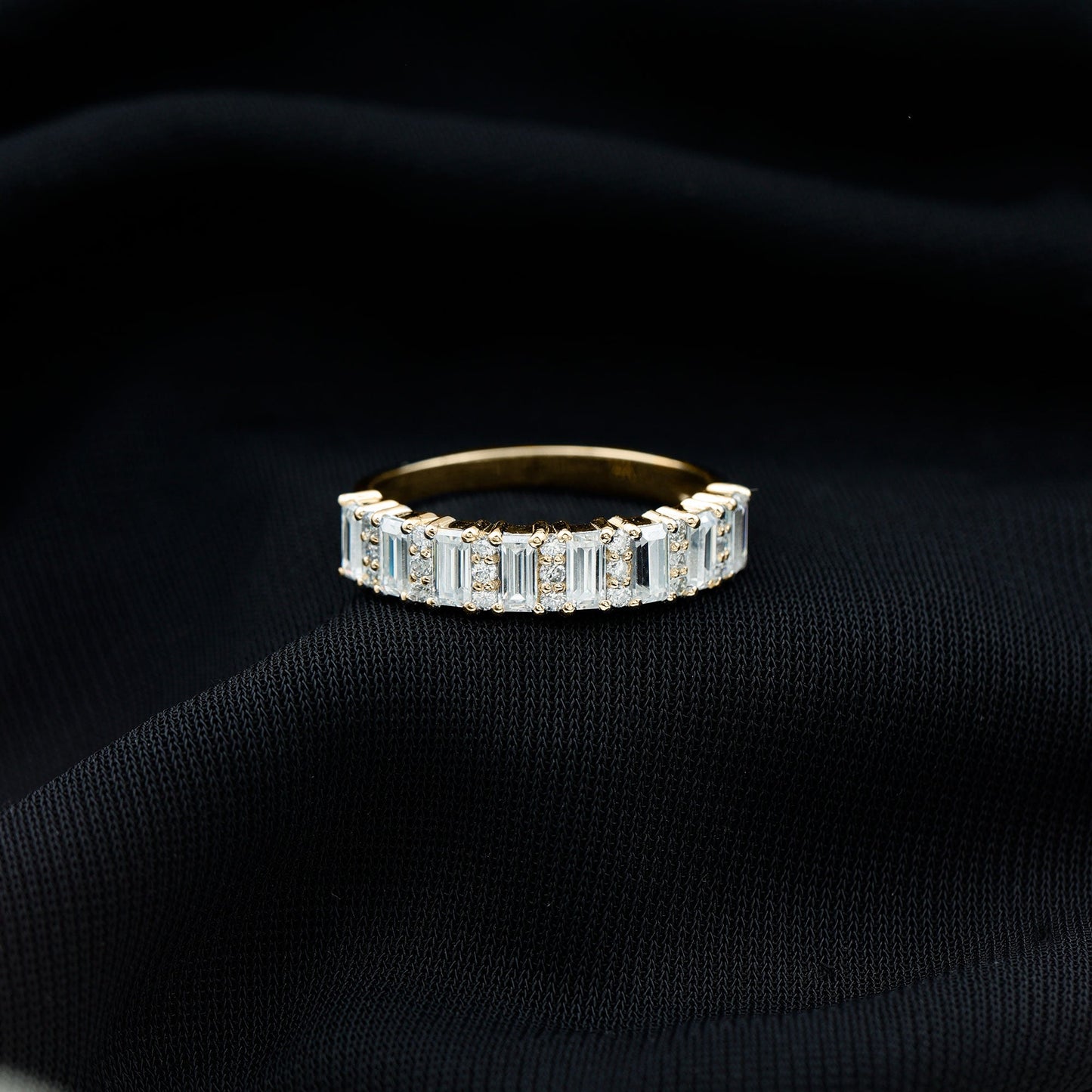 Certified Moissanite Wedding Anniversary Band Ring