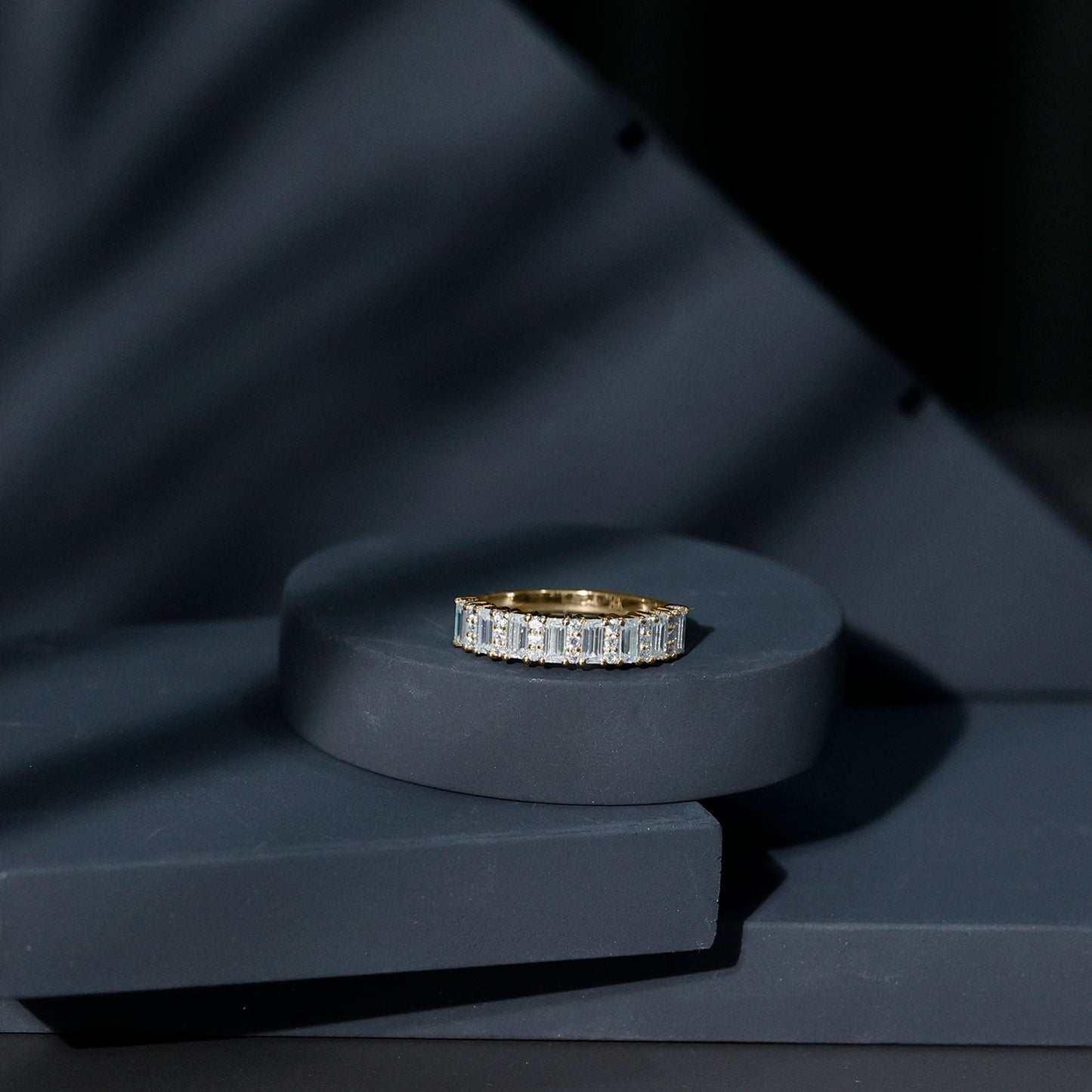 Certified Moissanite Wedding Anniversary Band Ring