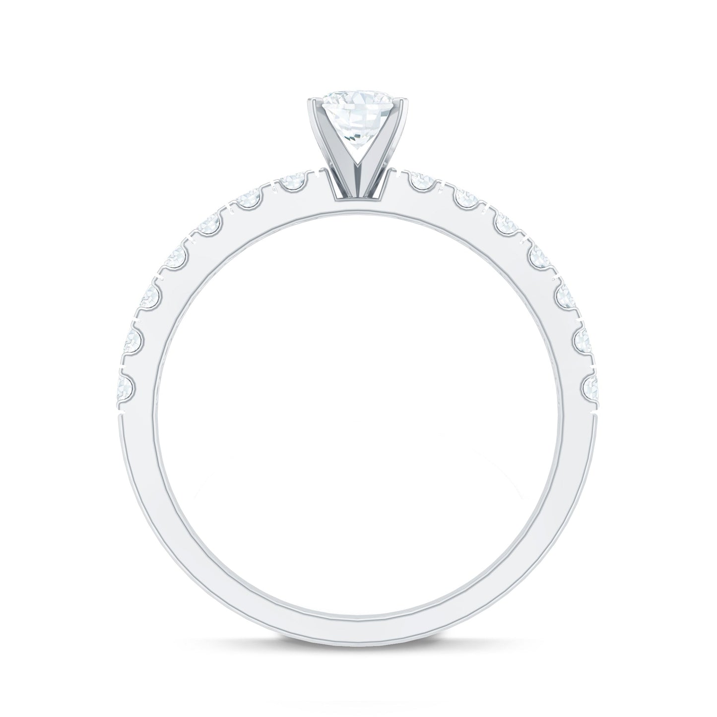 1.25 CT Zircon Solitaire Ring with Side Stones