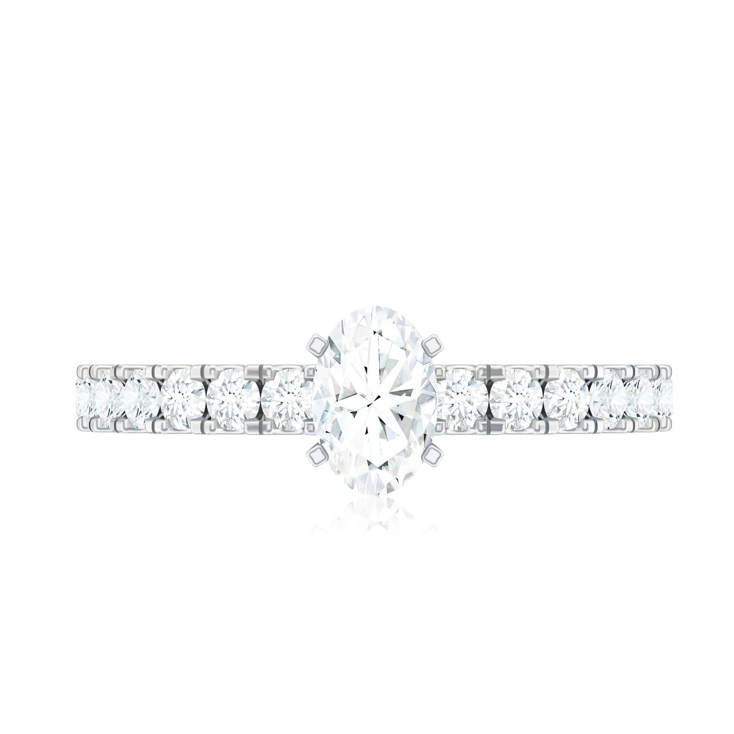 1.25 CT Zircon Solitaire Ring with Side Stones
