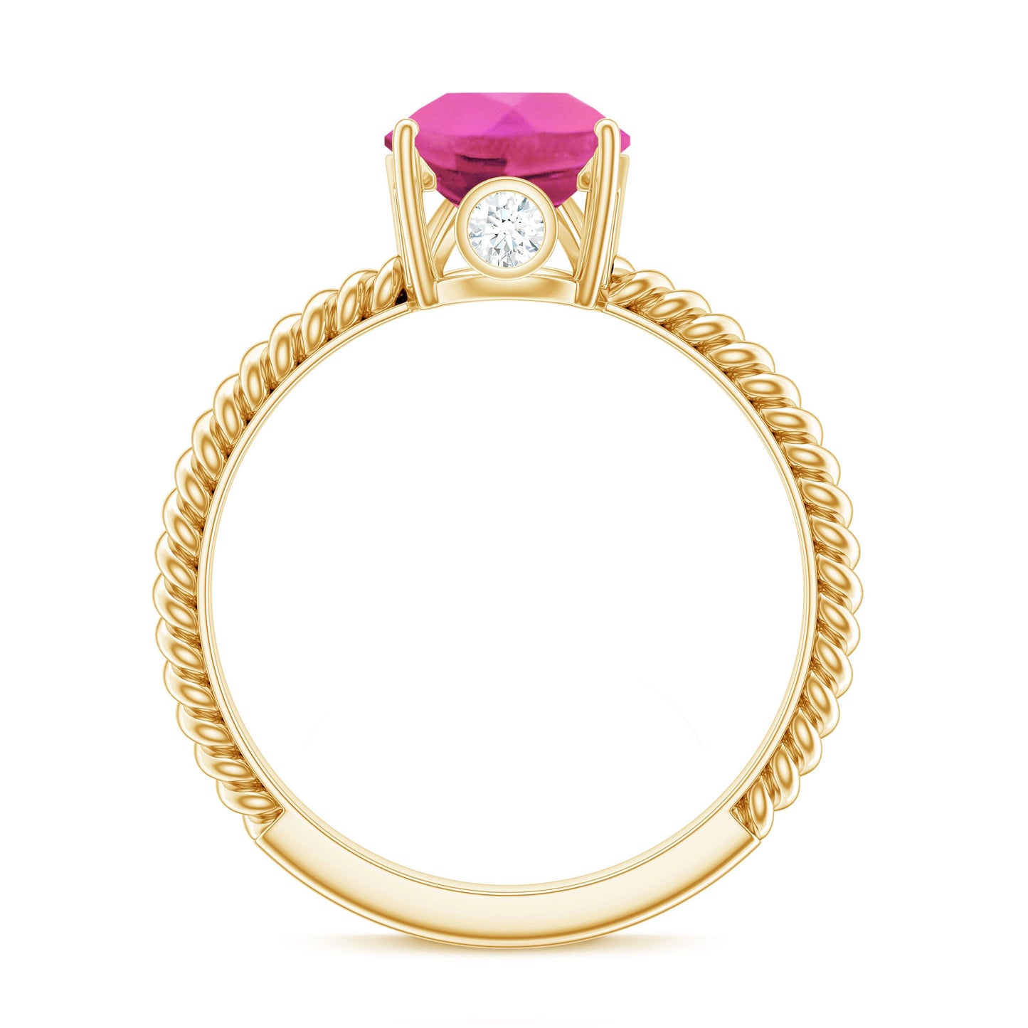 Pear Created Pink Sapphire Solitaire Engagement Ring