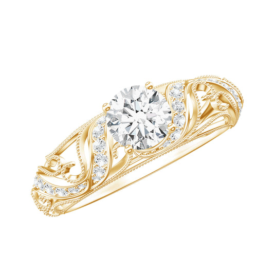 Certified 6 MM Lab Grown Diamond Designer Engagement Ring