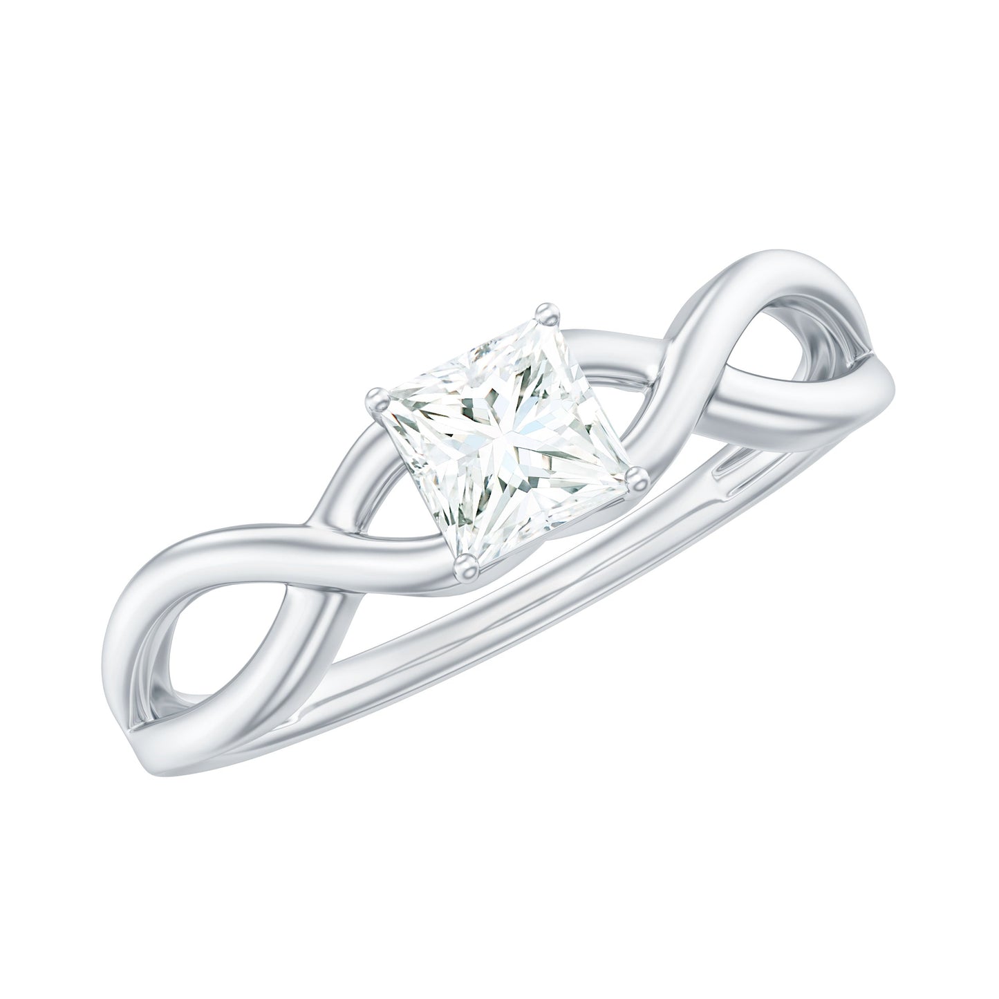 Certified Lab Princess Cut Diamond Infinity Promise Ring