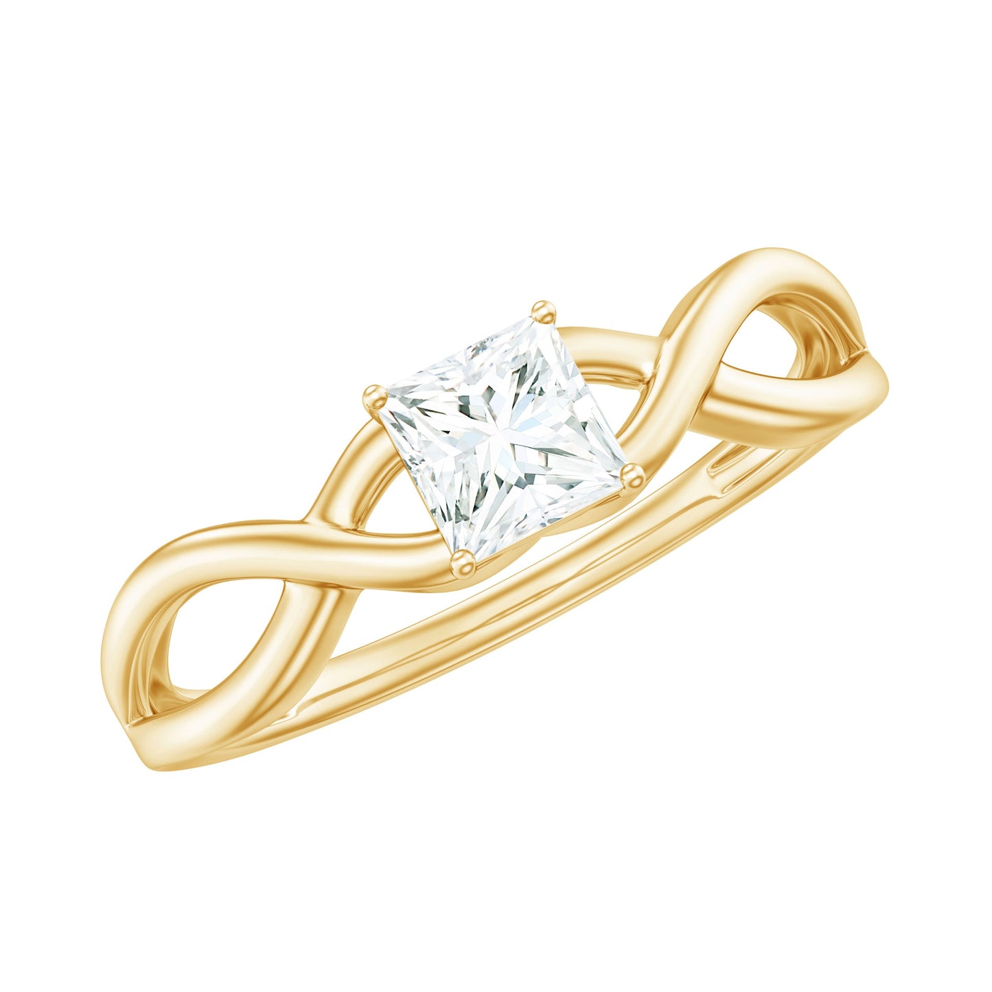 Certified Lab Princess Cut Diamond Infinity Promise Ring