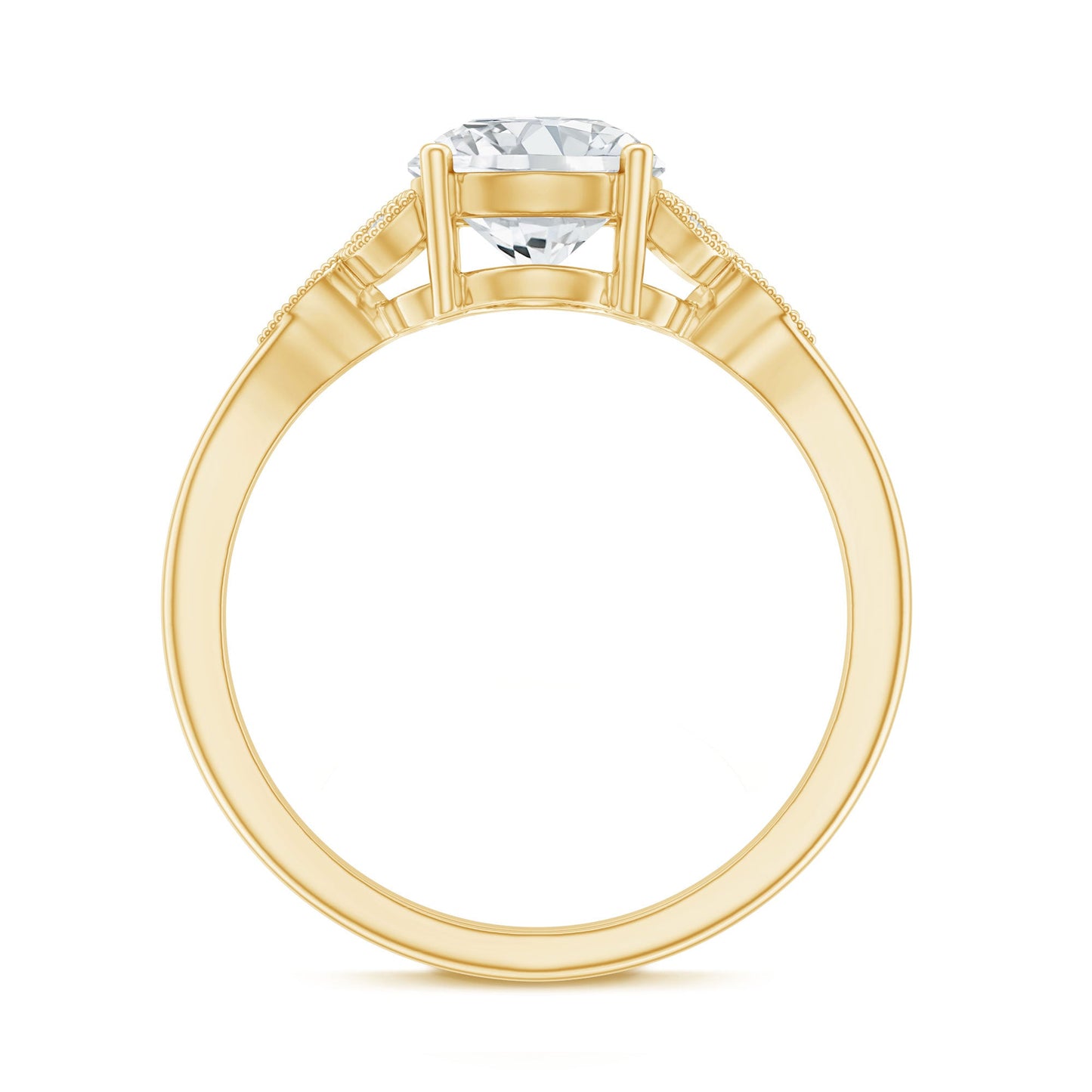 8 MM Round Lab Grown Diamond Vine Engagement Ring