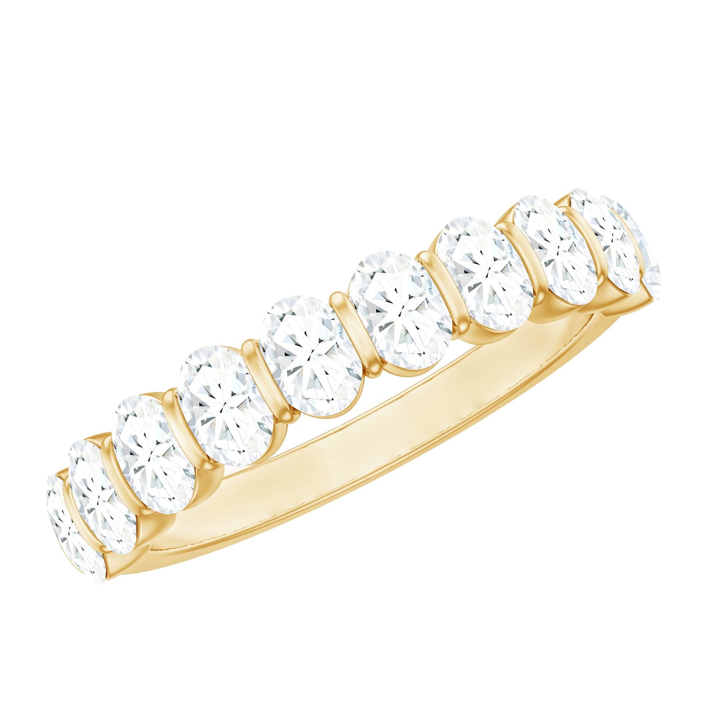 2 CT Zircon Half Eternity Ring