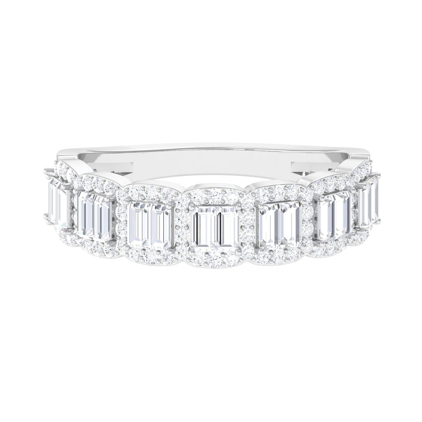 Designer Cubic Zirconia Semi Eternity Band Ring