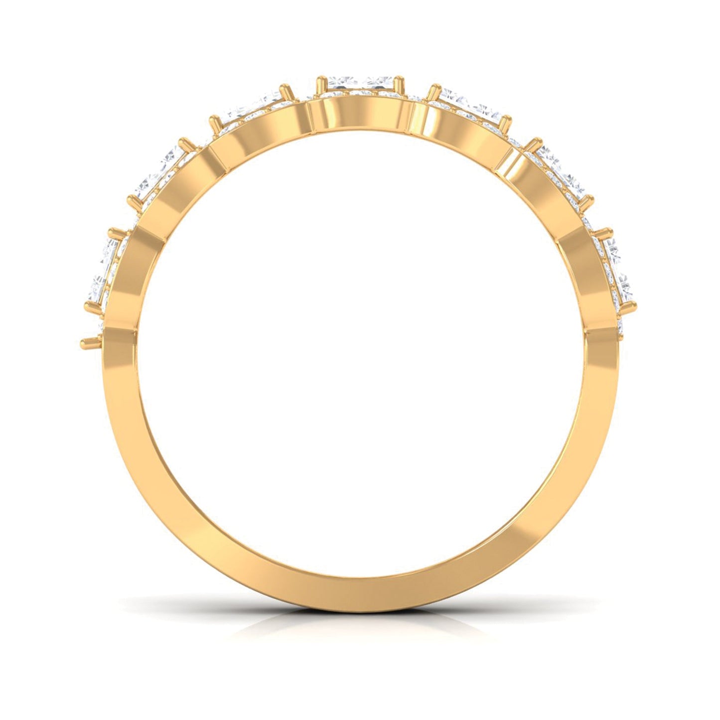 Designer Cubic Zirconia Semi Eternity Band Ring