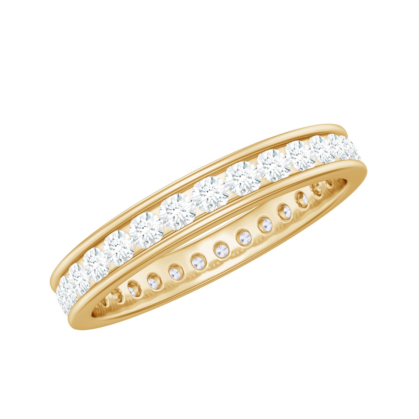 Channel Set Round Moissanite Full Eternity Band Ring