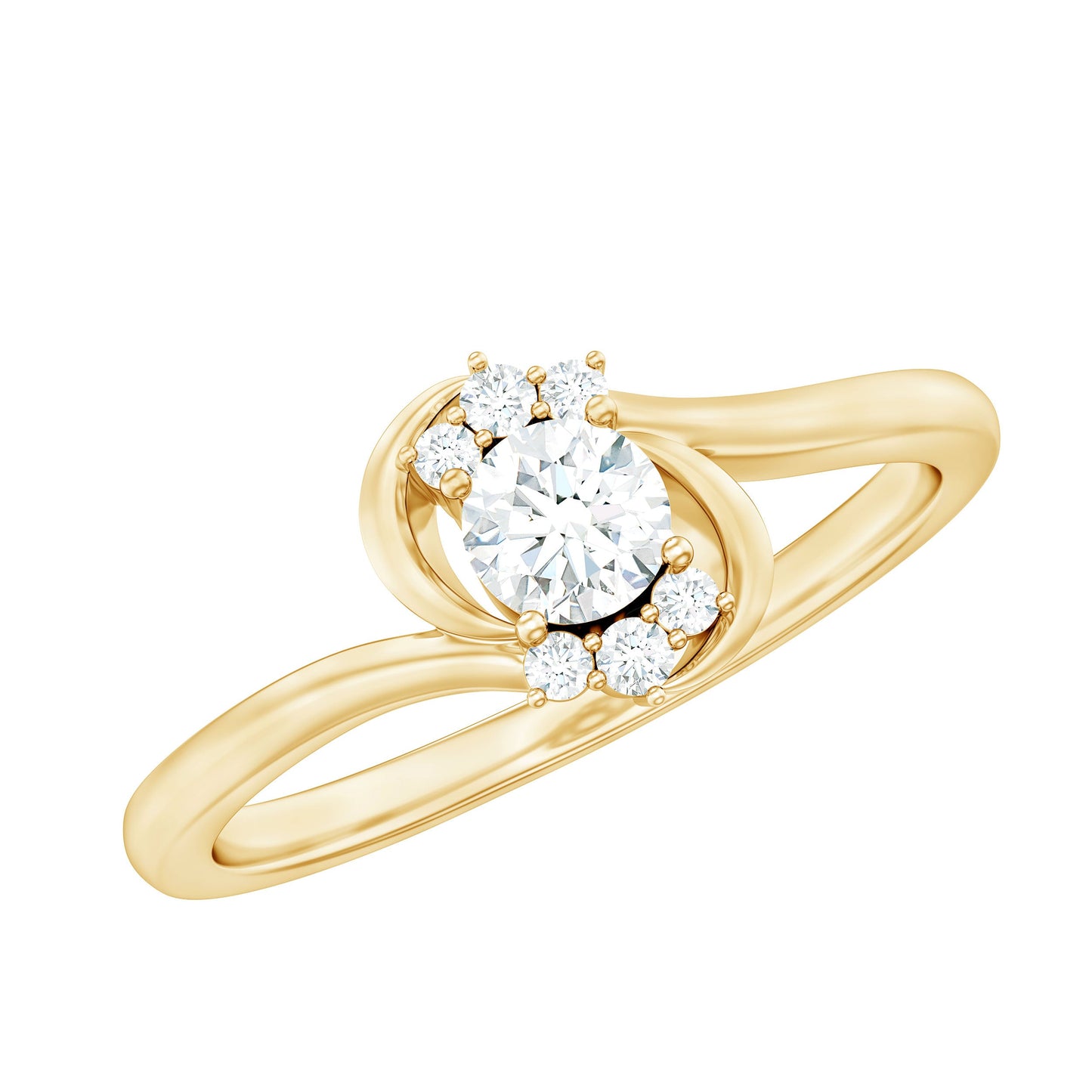 Certified Real Diamond Promise Ring with Bypass Shank