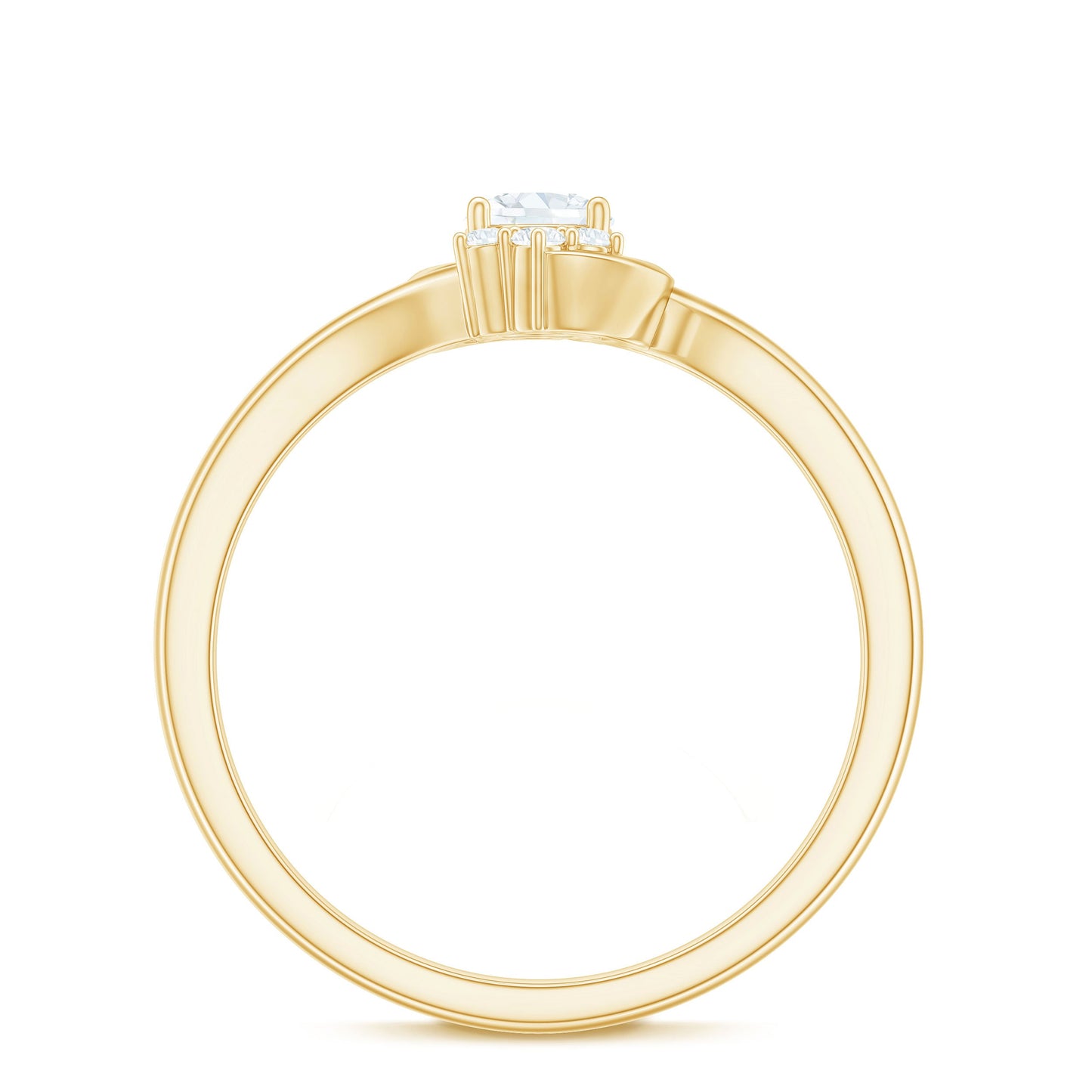 Certified Real Diamond Promise Ring with Bypass Shank