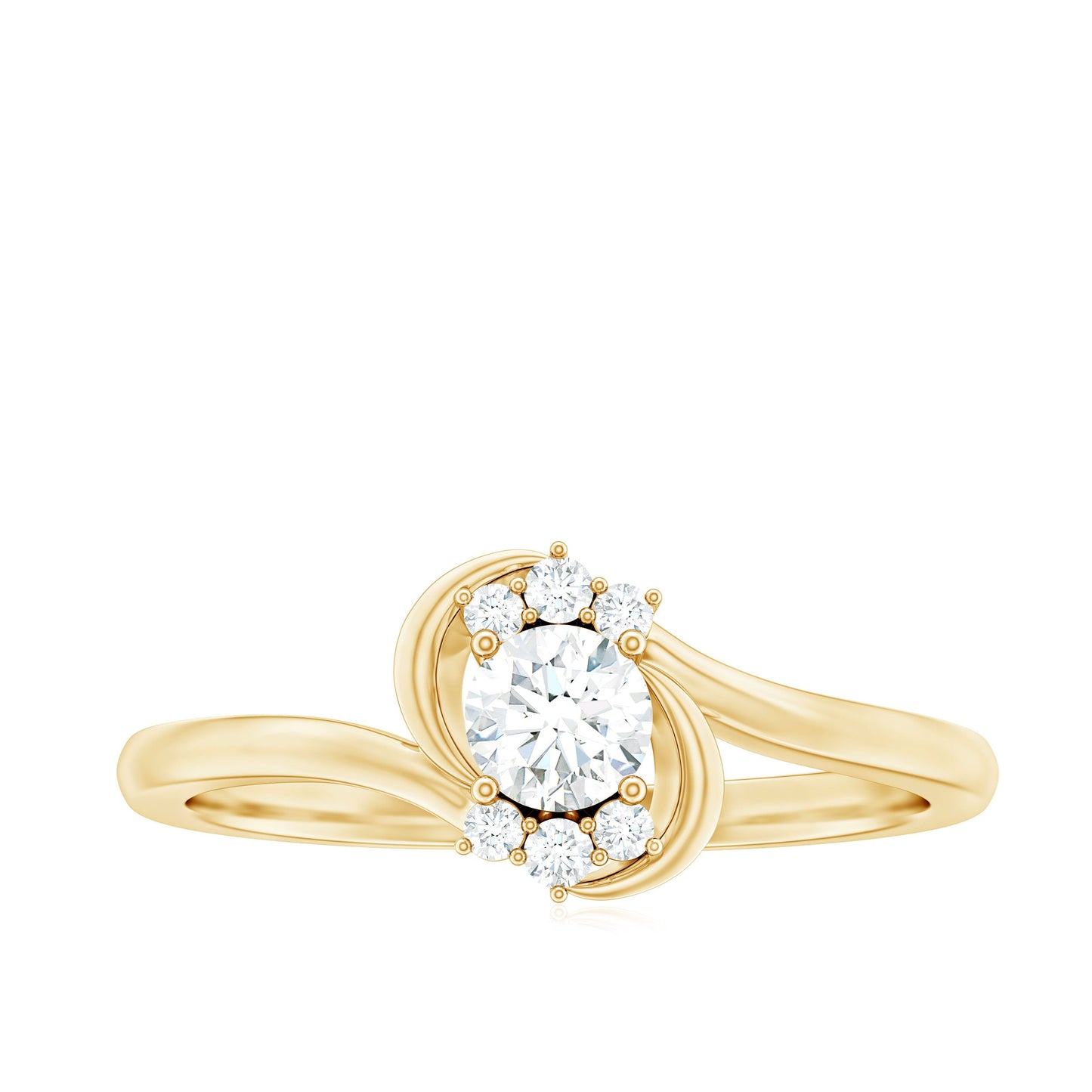 Certified Real Diamond Promise Ring with Bypass Shank