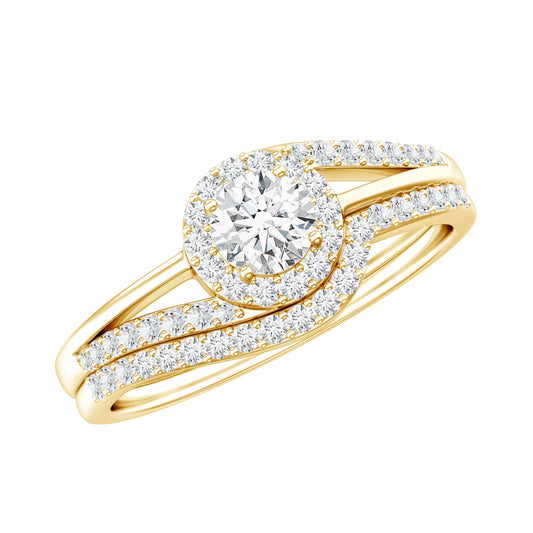 Certified Diamond Engagement Ring with Wedding Band