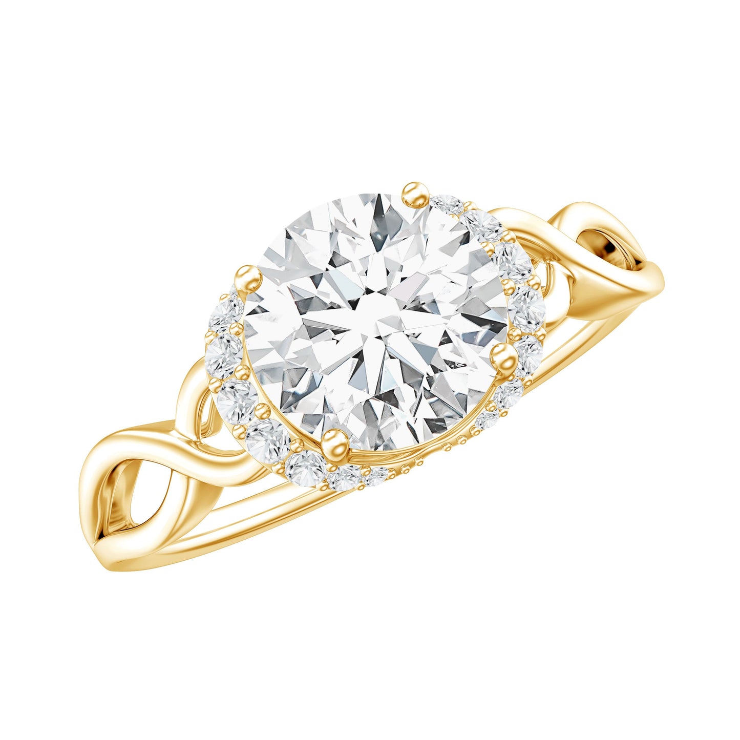7 MM Round Lab Created Diamond Solitaire Infinity Ring for Her