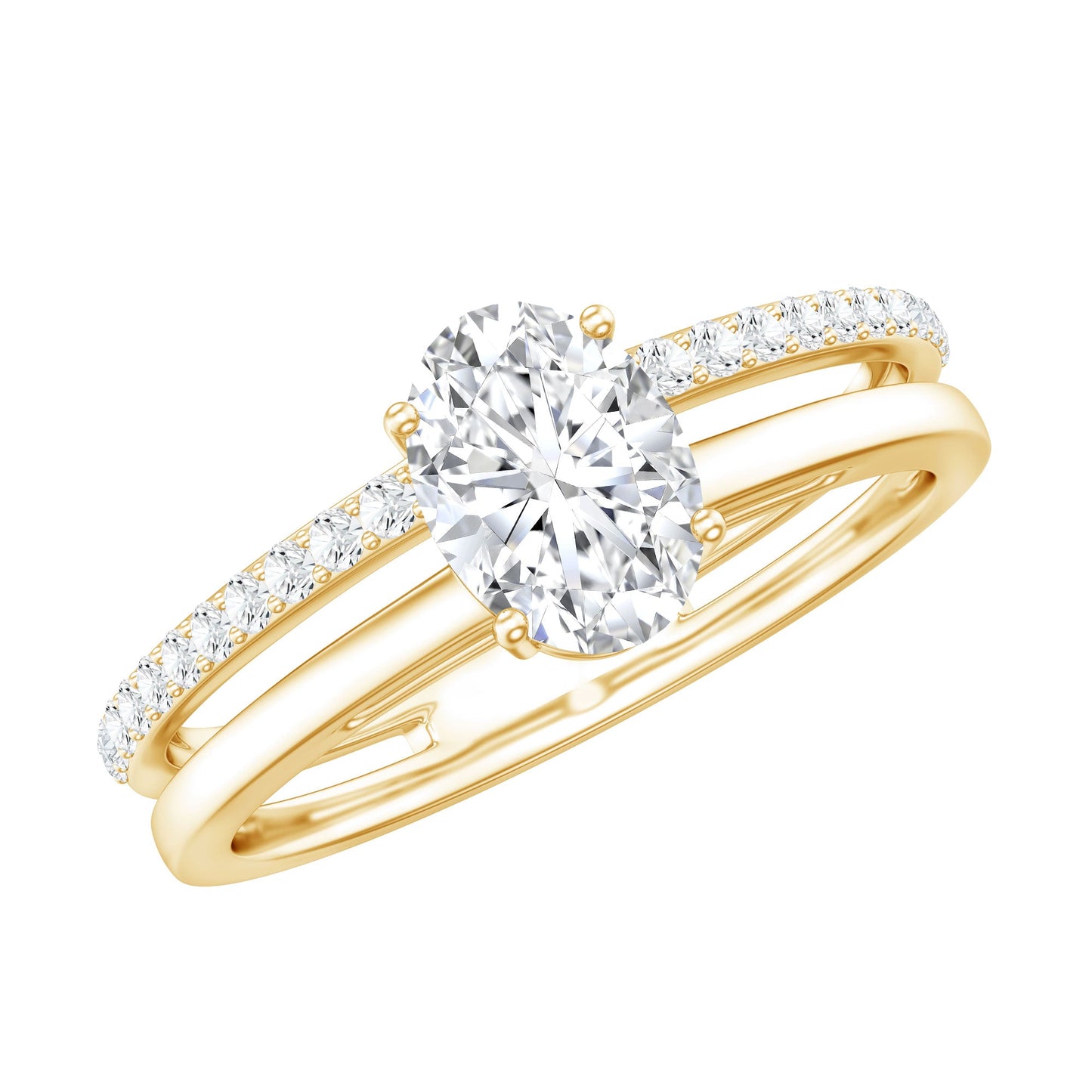 5X7 MM Oval Cut Diamond Solitaire Promise Ring For Her