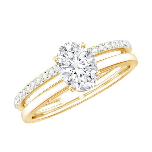 5X7 MM Oval Cut Diamond Solitaire Promise Ring For Her