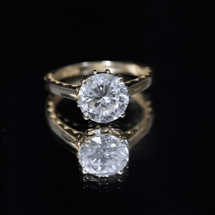 Lab Grown Diamond 8mm Round Engagement Ring With Certificate