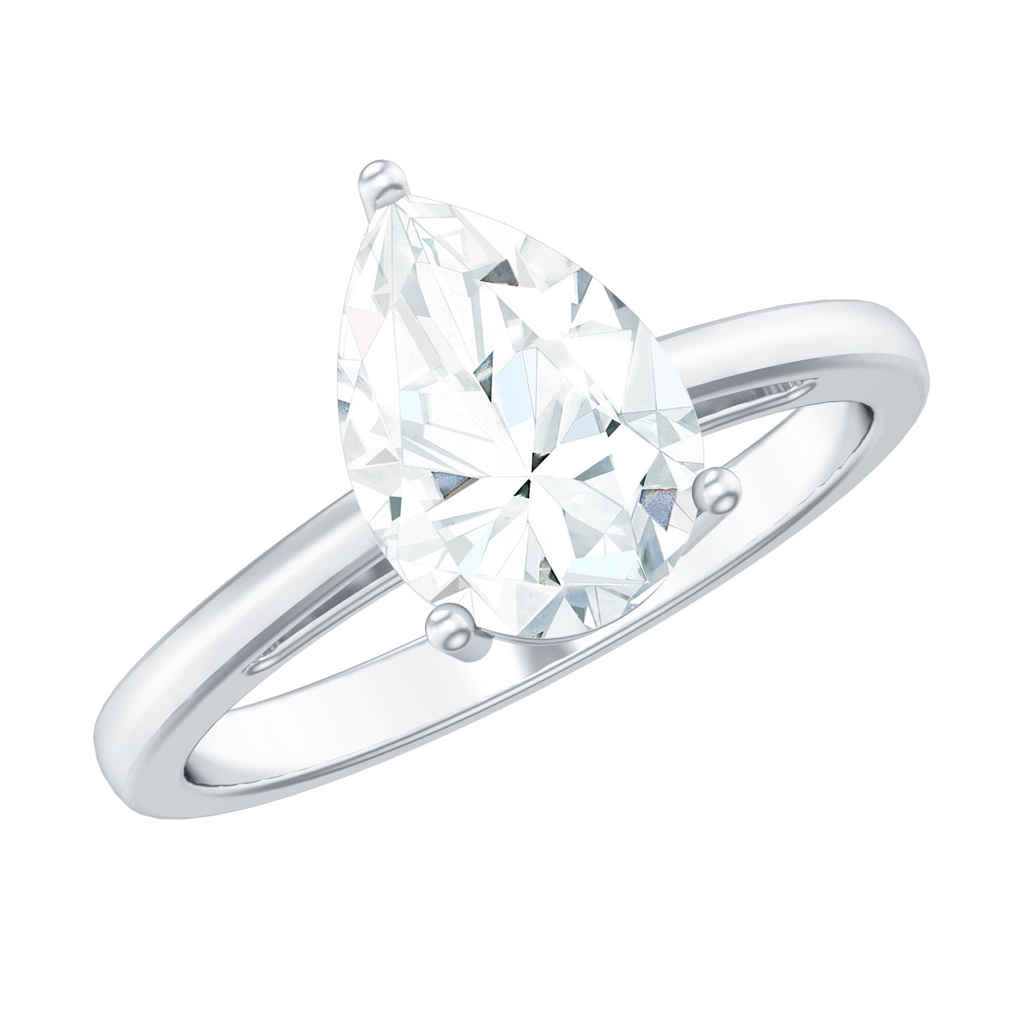 2 CT Moissanite Pear Shaped Engagement Ring for Women