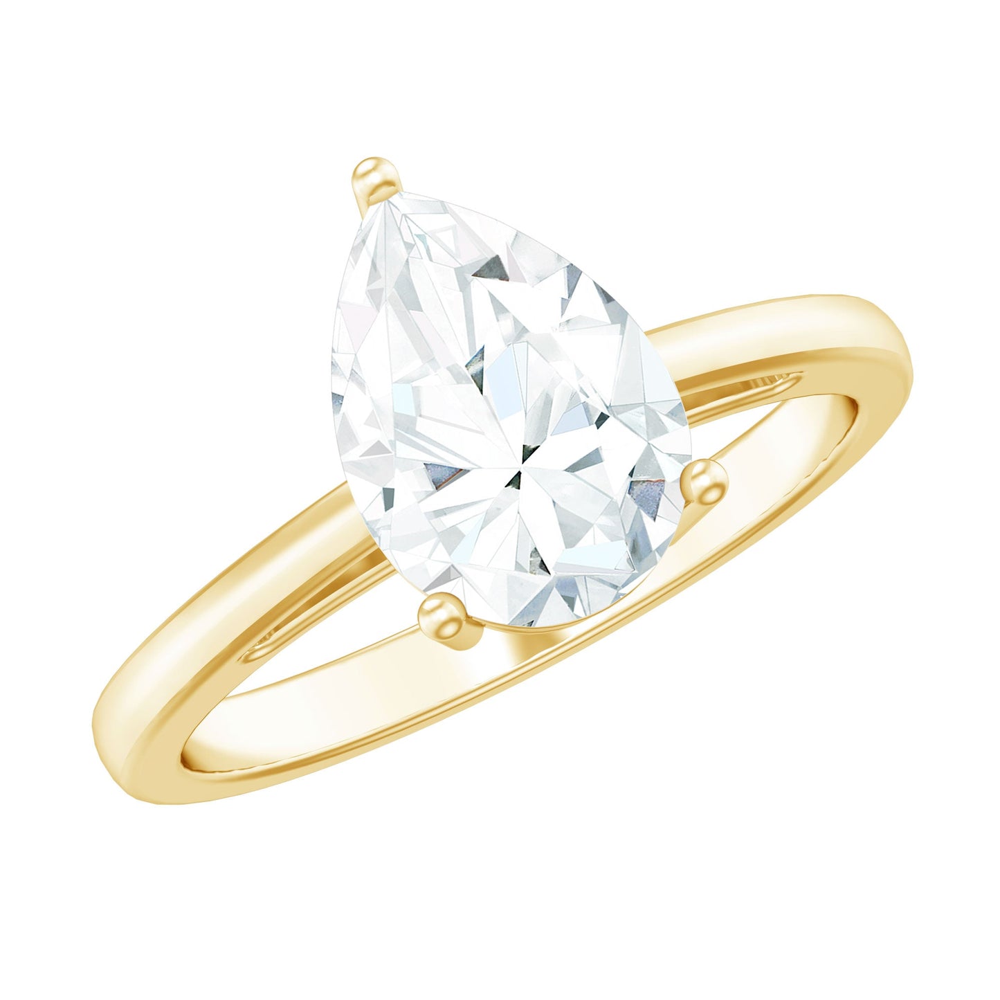 2 CT Moissanite Pear Shaped Engagement Ring for Women