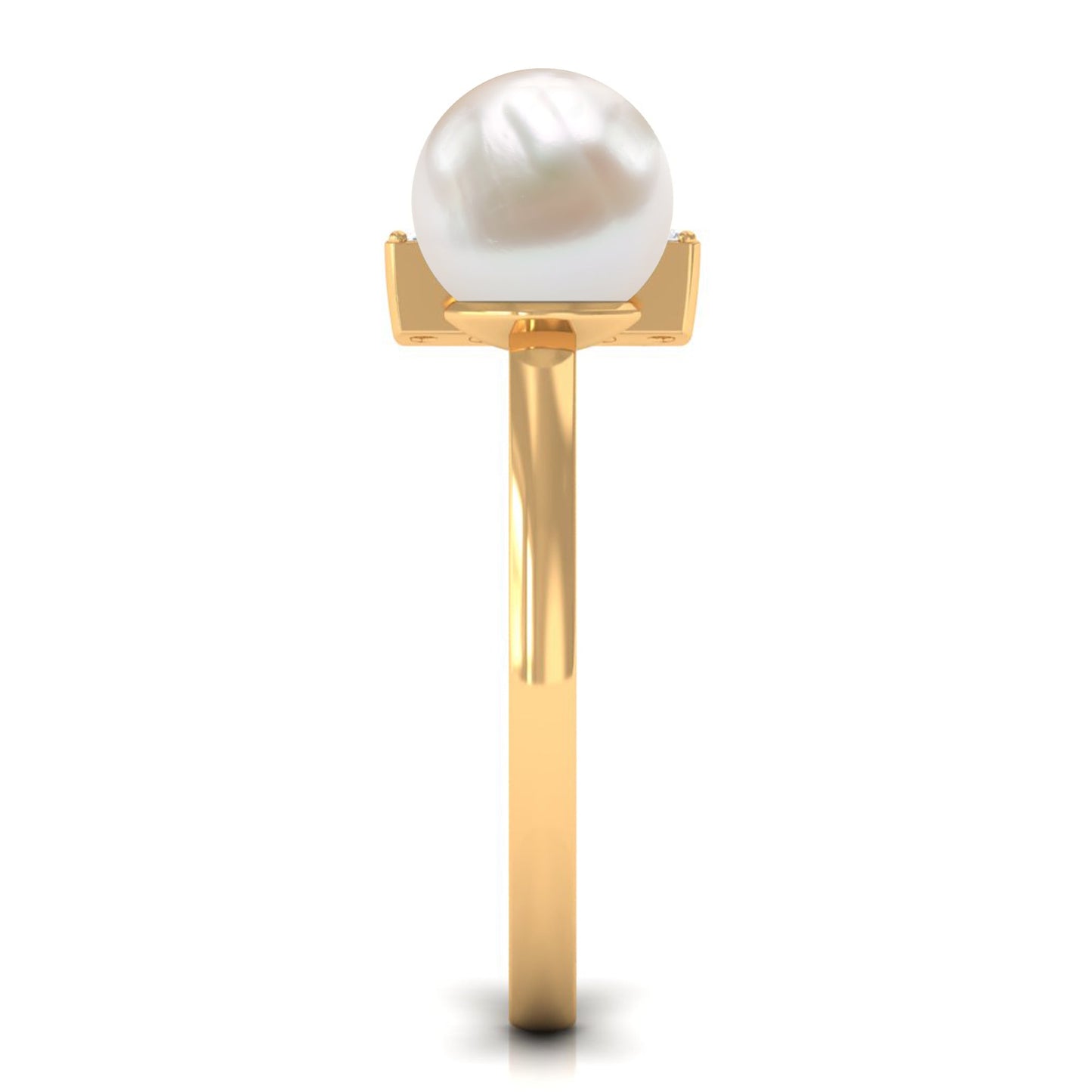 Freshwater Pearl and Diamond Modern Cuff Ring